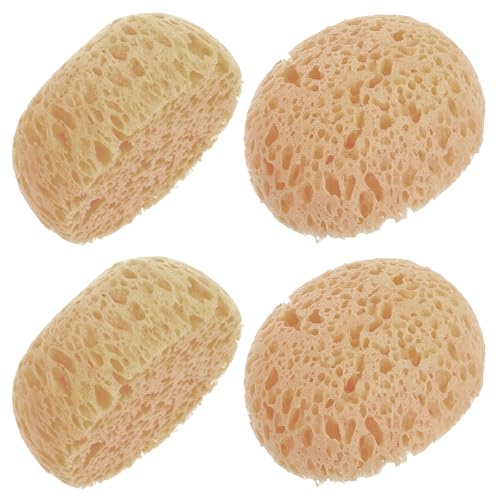 4 Pcs Knockdown Texture Sponges Repair Ceiling Drywall Wall Patch Natural Sea Sponges for Home Decor DIY Painting Acrylic Watercolor Marbling Texturing Pottery Ceramics(Brown) - color: Brown