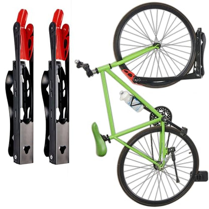 Wallmaster BIKEPAL Swivel Bike Rack, Wall Mounted Vertical Bike Storage Hanger, Space Saving for Home and Garage, 2 Pack - style: 2pack