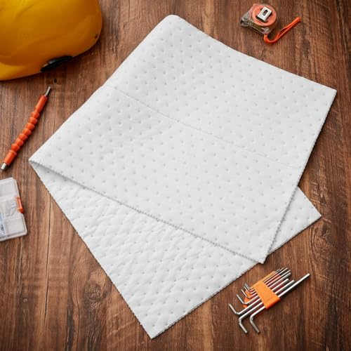 SmoothNovelty 30" W x 150' l Oil Absorbent Mat Roll Oil Pads Absorbs up to 40.2 Gallons Heavyweight Mat Roll for Protecting Home Garage Basement (White) - color: White