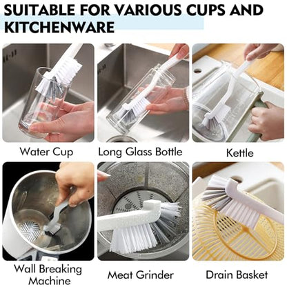 Dish Scrub Brush 8PCS Small Scrub Brush Nylon Gap Cleaning Brush for Household Use on Bathroom, Kitchen, Tile Floors, Sink, Grooves, Window Tracks (8 Brushes + 8 Hooks)