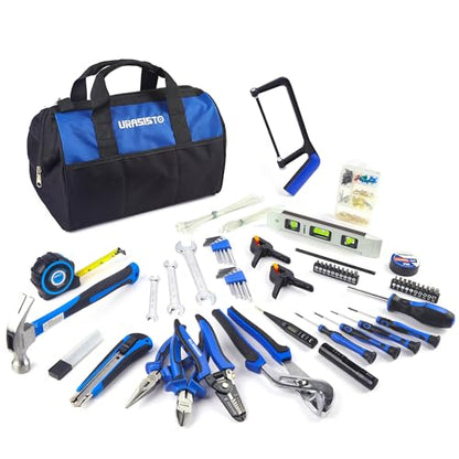 URASISTO 174-Piece Premium Tool Kit, Household Repairing Tool Set with 14 Inch Large Mouth Open Storage Tool Bag