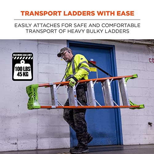 Ergodyne 5300 A-Frame Ladder Shoulder Lifting Strap & Carrying Handle, Transport Ladders with Ease - style: Shoulder Strap + Carry Handle