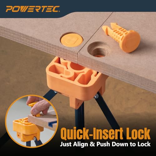POWERTEC Arachni-Flex 24" x 48" Foldable Workbench Tabletop - Portable Work Surface with Quick-Insert Locks for Arachni Flex Collapsible Workstand, Perfect for Woodworking and DIY Projects (71931) - style: Tabletop - Solid