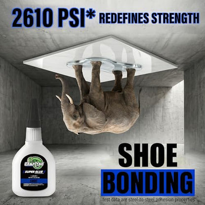 Shoe Super CA Glue 1oz +1g Kit, Flexible Clear Glue for Soles Boot Sneakers, Quick Dry Waterproof Instant Cyanoacrylate Adhesive for Leather, Rubber, Handbags, Fast Bonding - size: 1 Oz., style: Shoe Glue