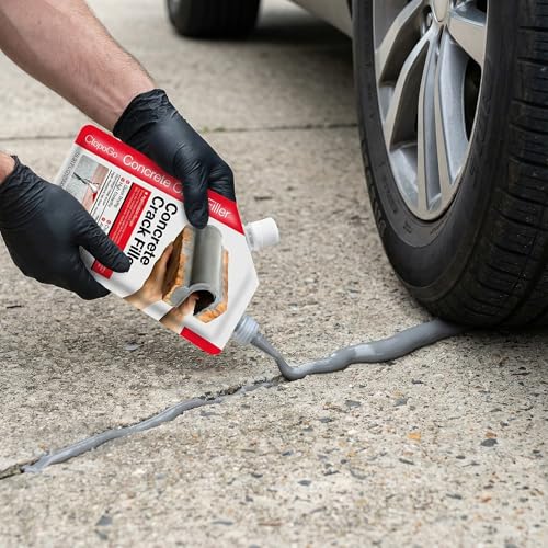 Concrete Crack Filler 4-Pack 4.4LB Grey, Self-Leveling High Elasticity Cement Sealant, Waterproof Repair Caulk for Driveway, Patio, Sidewalk, Garage, Basement– Professional-Grade Durability - style: 4 Pack/ 4.4LB