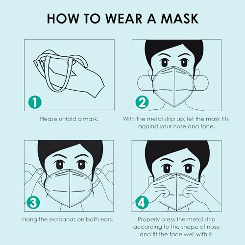 LEMENT KN95 Face Masks,100 Pack Breathable Cup Dust Disposable Masks For Adults,5 color - color: Adult-100 Pack-color