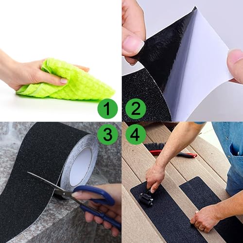 COSIMIXO 12" x 35Ft Heavy Duty Anti Slip Tape,Best 80grit Friction,Grip,Abrasive for Stairs Outdoor/Indoor,Skateboard Grip Tape Safety Non Skid Tread Staircases Anti-Slip Traction Tape Black - size: 12" x 35Ft Black