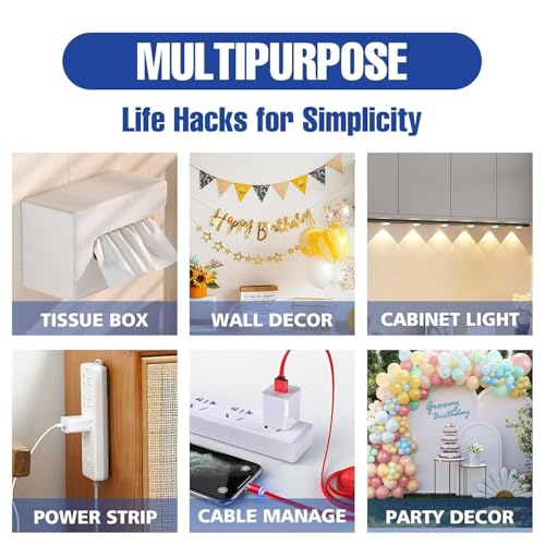 Double Sided Tape Heavy Duty - Nano Removable Adhesive Mounting Tape Wall Decor, Clear Sticky Picture Hanging Transparent WallTapes Strips for Poster Carpet Art Craft Home Office School (0.5"x10FT) - size: 1/24" x 1/2" x 10'