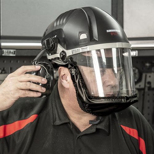 TREND Airshield Pro Full Air Circulating Face Shield w/Ear Defenders - Complete Face and Hearing Protection Pack, AIR/PRO/D2 - style: Mask & Ear Defenders