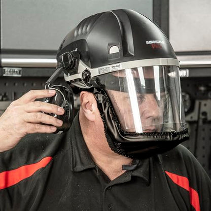 TREND Airshield Pro Full Air Circulating Face Shield w/Ear Defenders - Complete Face and Hearing Protection Pack, AIR/PRO/D2 - style: Mask & Ear Defenders