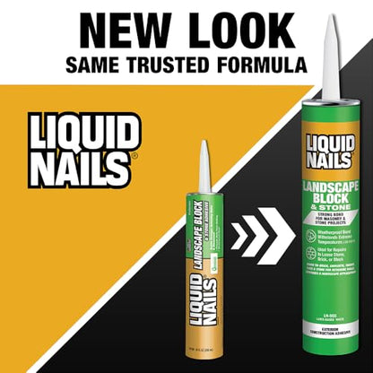 Liquid Nails - LN-905 Landscape Block Adhesive (LN905), Low VOC, 10 oz (Pack of 6) - size: 10 Ounce (Pack of 6), style: Landscape