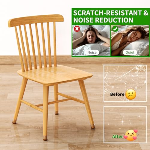 24 PCS Small Chair Leg Floor Protectors for Hardwood Floors, Round Silicone Caps with Felt Pads for 15-25° Slanted Legs, Chair Leg Covers to Protect Floors, Anti-scratch & Noise(Clear,Fit 0.55"-0.75") - size: S-24PCS-(Fit:0.55"-0.75")-Clear