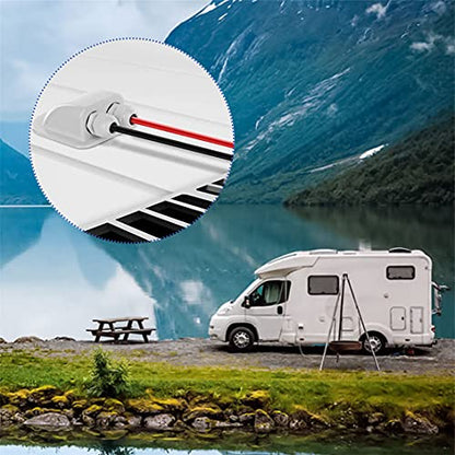 Solar Cable Entry Gland, Waterproof Solar Double Cable Connector Cover Solar Photovoltaic Plastic Bracket Curved ABS Dual Cable Entry Housing for Solar Panels of RV, Caravan Boat