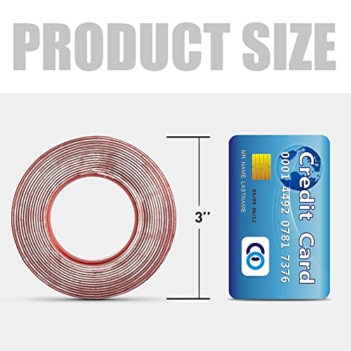 VERSAF Double Sided Tape Heavy Duty, 1/2" Clear Acrylic Mounting Nano Tape with Strong Adhesive, Removable for Wall Decor Art, Carpet, LED Lights, Car Glass, DIY Crafts, Poster (10FT) - size: 1/2