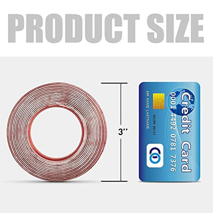 VERSAF Double Sided Tape Heavy Duty, 1/2" Clear Acrylic Mounting Nano Tape with Strong Adhesive, Removable for Wall Decor Art, Carpet, LED Lights, Car Glass, DIY Crafts, Poster (10FT) - size: 1/2