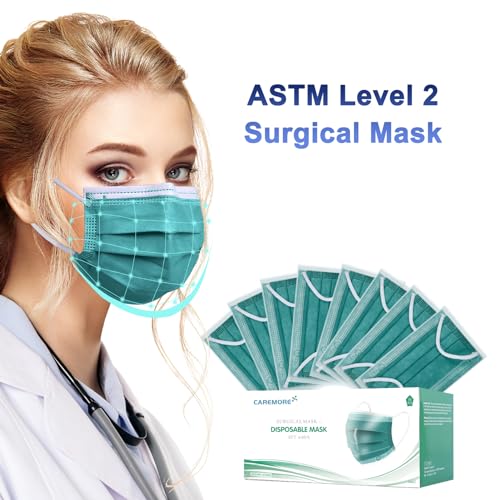 Disposable Face Mask 4-Ply for Adult, Soft Face Masks, Breathable Safety Mask… - color: Green