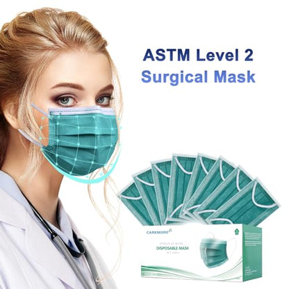 Disposable Face Mask 4-Ply for Adult, Soft Face Masks, Breathable Safety Mask… - color: Green