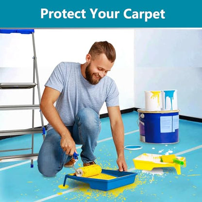 Temporary Floor Protection for Construction Projects, Floor Protection Film-Protects Hardwood, Tile, Carpet, Countertops, Bathtubs and More,Coverage of 325 SQFT (39.5''x100') - size: 39.5''x100'-Blue