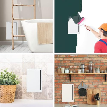 10" x 16" White Metal Access Panel, Service Shaft Door, Plumbing, Electricity Heating Alarm Wall for Drywall, Bathroom Services Hole Cover, Wall Covering - size: 10" x 16"