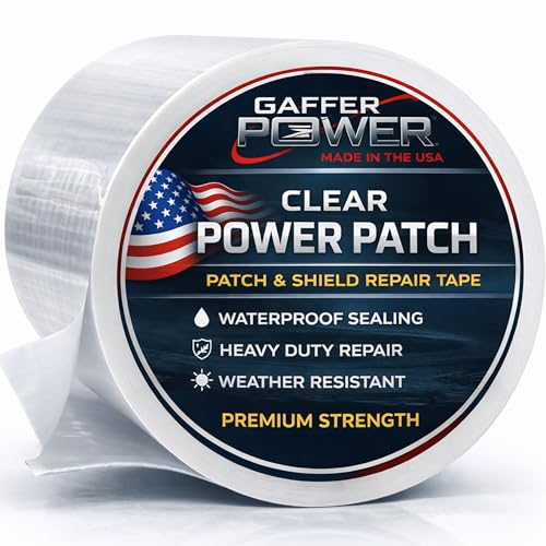 Gaffer Power Clear Butyl Seal Tape 4” x 5 FT – Transparent Waterproof Leak Repair Tape for Roof, Gutters, Pipes & RV – Heavy Duty, Flexible, Weatherproof, Made in USA - color: Clear 4 Inch