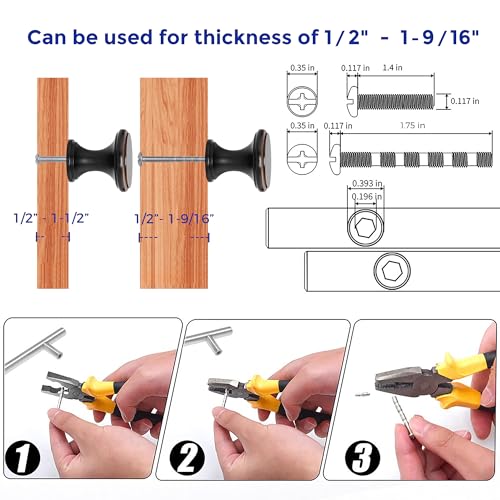 Ravinte 10 Pack Oil Rubbed Bronze Kitchen Cabinet Knobs, Solid Oil Rubbed Bronze Pulls Zinc Handles Simple Drawer Cabinet Hardware for Cupboard Drawer Knobs - color: Oil Rubbed Bronze
