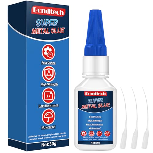 Metal Glue 30 g, Super Glue for Metal, Instant Clear Adhesive for Steel, Zinc, Aluminum, DIY and More, Waterproof, Heat-Resistant, with Anti-Clog Cap (Clear, 30 Grams * 1 Pack, Metal Glue) - size: 30 Grams * 1 Pack
