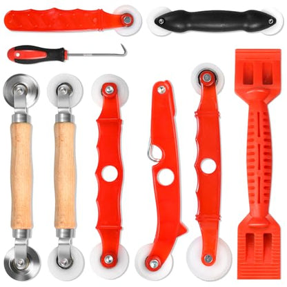 Screen Repair Tool,Window Roller,Spline Installer,9 in 1 Window Installation Tool,Screen Mouse Spline Roller for Installing & Replacing Window Patio Sliding Door (9 in 1) - size: 9 IN 1