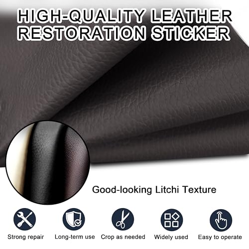 Leather Repair Tape,3.9 x 63 Inches Self Adhesive Repair Patch,Vinyl Leather Repair Kit for Furniture,Couches,Car Seats,Sofas,Office Chairs,Coffee - color: Coffee, size: 3.9*63inch