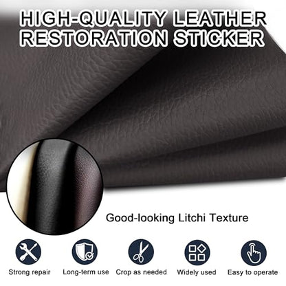 Leather Repair Tape,3.9 x 63 Inches Self Adhesive Repair Patch,Vinyl Leather Repair Kit for Furniture,Couches,Car Seats,Sofas,Office Chairs,Coffee - color: Coffee, size: 3.9*63inch
