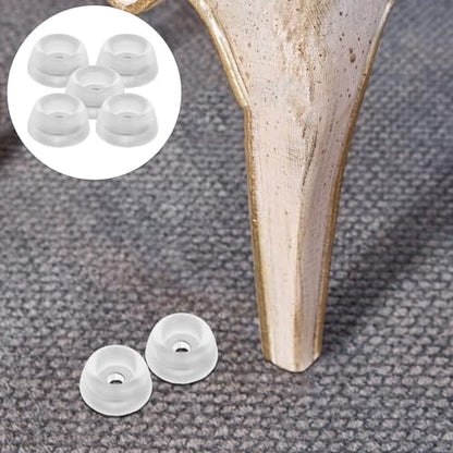 OSALADI 20pcs Silicone Anti-Slip Furniture Pads, Soft Rubber Non-Skid Leg Floor Protectors for Chairs and Tables, Sturdy Soft Feet Pads 27x12mm for Hardwood Floors