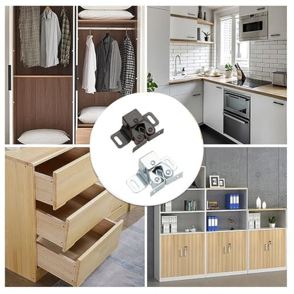 6 Pack Cabinet Latch - Double Roller Catch Hardware for Cupboard Closet Kitchen Cabinet Door Latches and RV Cabinet,Bronze - color: Bronze
