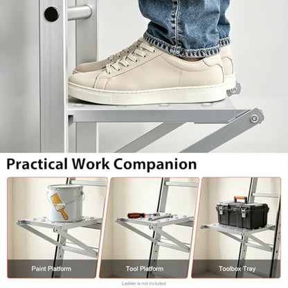 Ladder Platform, 330 LBS Heavy Duty Work Platform Anti-Slip Ladder Accessories for Stabilizer Ladder Work Stand Ladder Paint Tray Work Tray Attachment for Painters and Tools