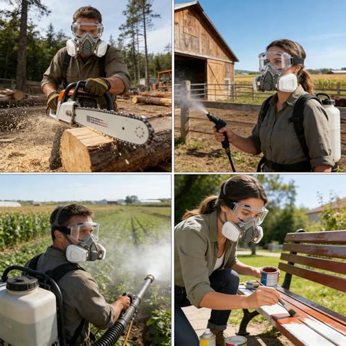 410 Paint Mask, Respirator Mask with Filters Gas Mask for Painting, Sanding, Spraying