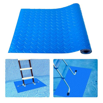 Swimming Pool Ladder Mat, Protective Non-Slip Swimming Pool Step Pad Protective Ladder Pad with Texture for Above Ground Swimming Pool Ladder Pad (16x36 inches)