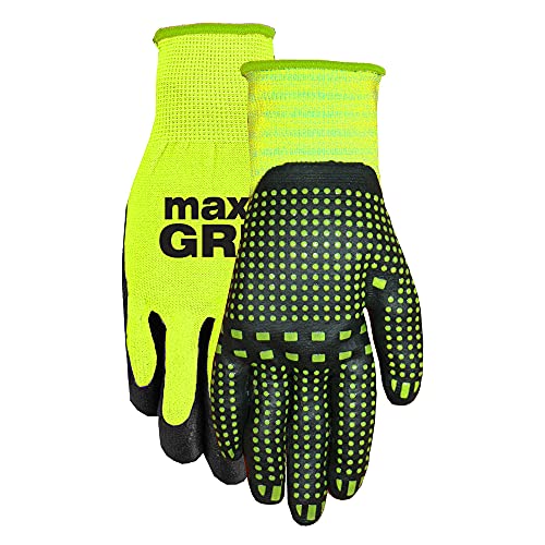 Midwest Gloves & Gear 94HVG-SM MAX Grip Glove, HI VIS Yellow - size: Medium