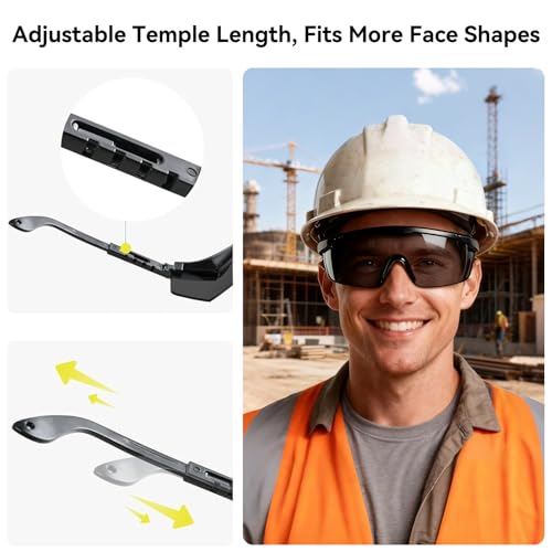 Safety Goggles Protective Eyewear Goggles, Anti Droplet Debris Googles for Work Lab - color: Black Lens