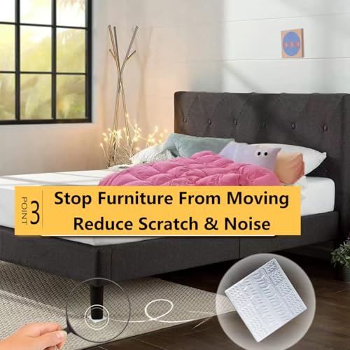 Clear Non Skid Furniture Grippers, 12 PCS Rubber Non Slip Furniture Pads, Self Adhesive Anti Slip Furniture Pads, Anti Slide Hardwood Floors Protectors for Keep Couch Stoppers (2.36 inch Square) - size: 2.36 inch Square