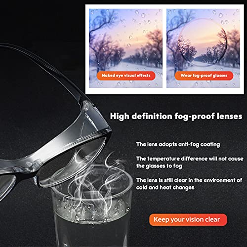 Dollger Safety Glasses with Readers 1.5 2.0 1.0 Progressive Multifocus Anti Fog and Blue Light Blocking Reading Glasses - color: Black, size: 1.5x