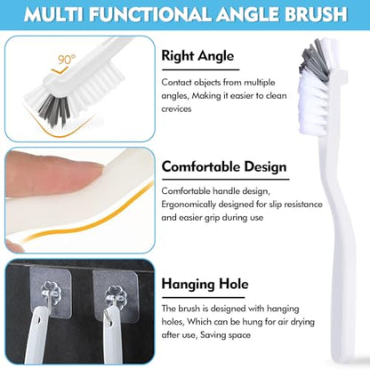 Dish Scrub Brush 8PCS Small Scrub Brush Nylon Gap Cleaning Brush for Household Use on Bathroom, Kitchen, Tile Floors, Sink, Grooves, Window Tracks (8 Brushes + 8 Hooks)
