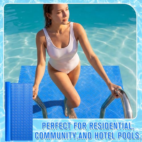 Breling 36" x 36" Swimming Pool Ladder Mat, Protective Pool Ladder Pad Step Mat with Non Slip Texture for Above Ground Swimming Steps Liners and Stairs(Striped) - size: 36" X 36", style: Striped