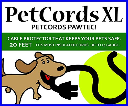 PetCords Dog and Cat Cord Pet Protector 20 FT, Protects Your Pets from Chewing Through Insulated Cables up to 20 FT, Pet and Critter Safety Device, Unscented, Made and Designed in The USA - color: Clear, size: 20 Ft
