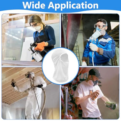 24 Pcs Painters Spray Socks, White Stretch Head Socks for Painting, Dust Hood Snug Soft Mask for Men Women, Unisex Protective Cover