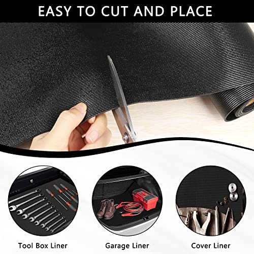 Foam Toolbox Liner Drawer Mat 1/8 Inch Thick X 16 Inch Wide X 6 Ft Long Black, No Slip for Protecting Cabinet, Garage, Cart, Tool Box - color: Black, size: 16"W x 72"L