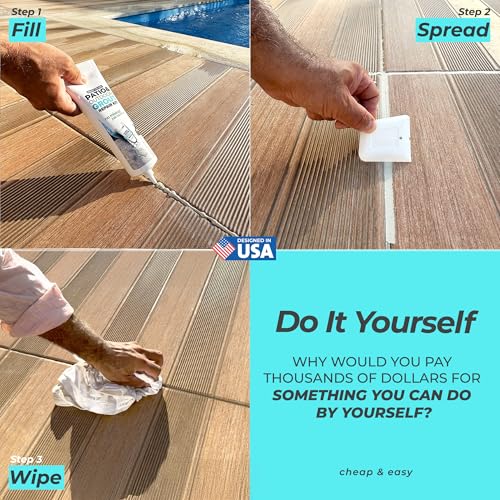 PentaUSA Outdoor Grout - Premixed Patio Grout in a Tube, Ready to Use Polymeric Sand for Pavers, Repairs Stone Joints, Driveways, Entryways, Gardens - Includes Grout Float (14oz / Natural Sand Color) - style: Outdoors
