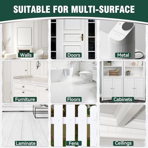 White Touch Up Paint, White Paint for Walls, Doors, Cabinets & Furniture, High Adhesion, Low Odor, Semi-Gloss Finish, 30ML