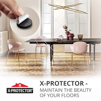 X-Protector Felt Furniture Pads - 24 Pcs 2" - Round Felt Pads for Furniture Feet - Protect Hardwood Floors! (Black) - size: 2" 24 Black, Round