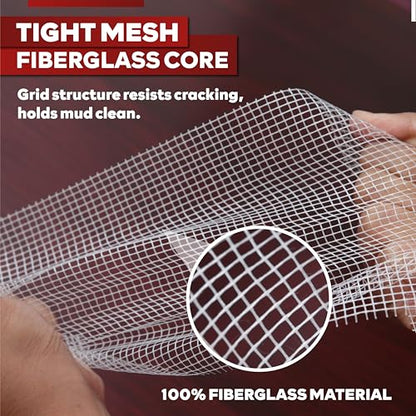 XFasten Drywall Tape Self Adhesive (3-Pack 270ft Total) Heavy-duty Fiberglass Drywall Mesh Tape for Dry Wall Repair, Joint Mesh Sealer, Patch Holes, and Sheetrock Seam Stress Cracks - 2-Inch x 90-Feet - size: 2-inches X 90-feet (3-pack)