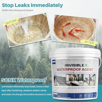 5000g Transparent Waterproof Coating Agent, SCNK Clear Waterproof Sealant, Repair Leaks Indoor and Outdoor Liquid Water Proof Sealant - size: 5000g