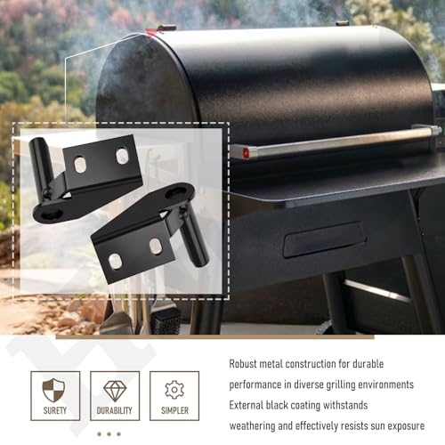 Lid Hinge Kit KIT0001 Use for Many Traeger Models, Traeger Lid Hinge Kit Includes 1 Left, 1 Right Hinges & Installation Hardware