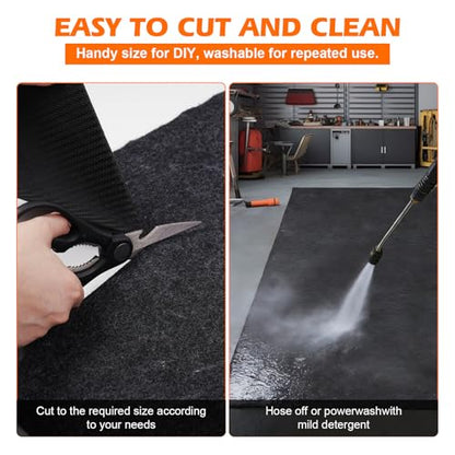 Grefinity Oil Spill Mat, 36" x 60" Oil Mat for Driveway, Under Car Pad for Garage Floor, Protects Against Oil, Chemicals & Stains with TPE Anti-Leak Backing, Reusable & Washable - size: 36"x60"